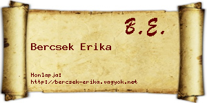 Bercsek Erika névjegykártya